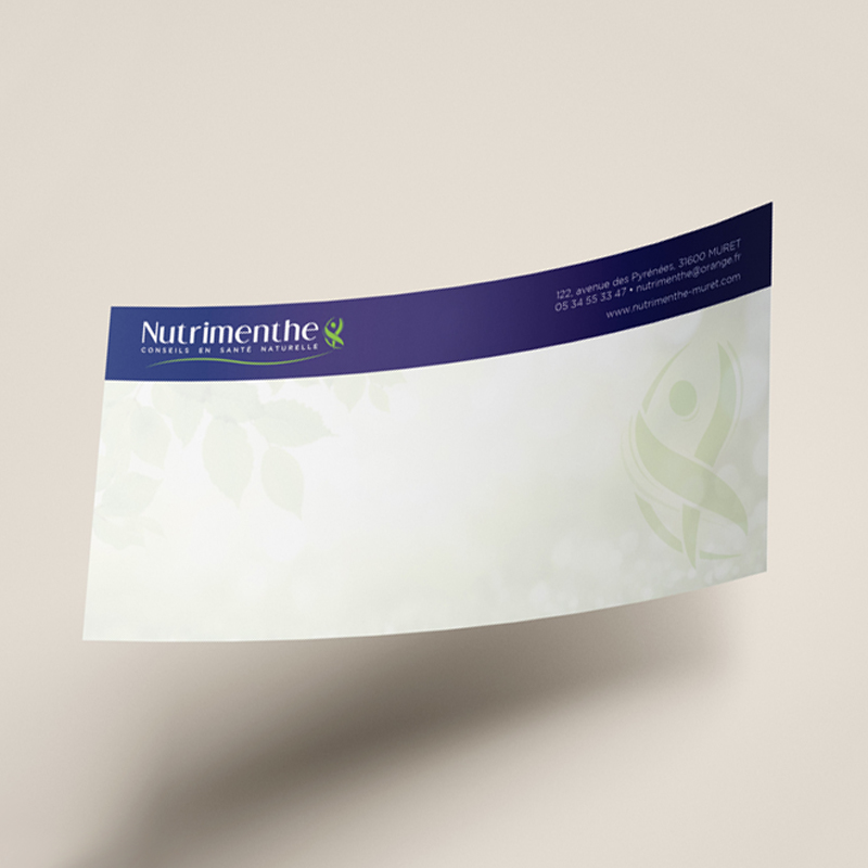 carte de correspondance nutrimenthe Impression carte de correspondance boutique