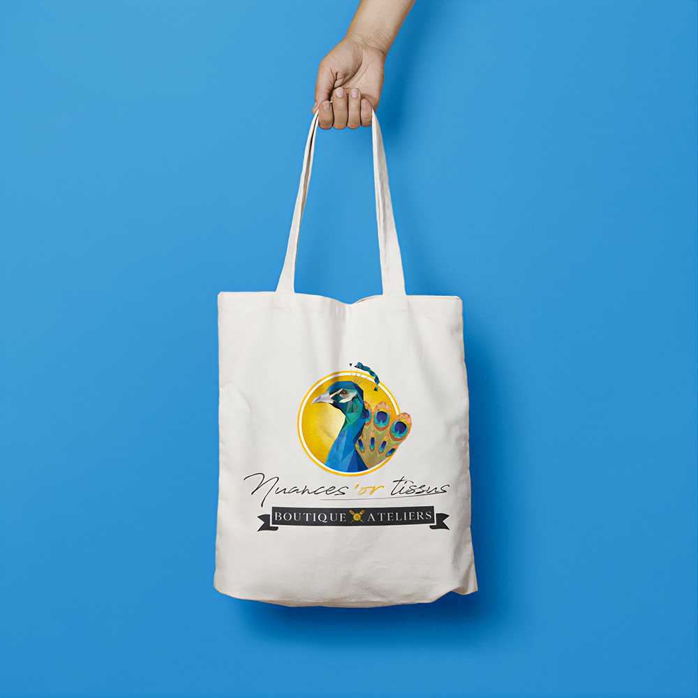Tote bag personnalisable nuance or tissus