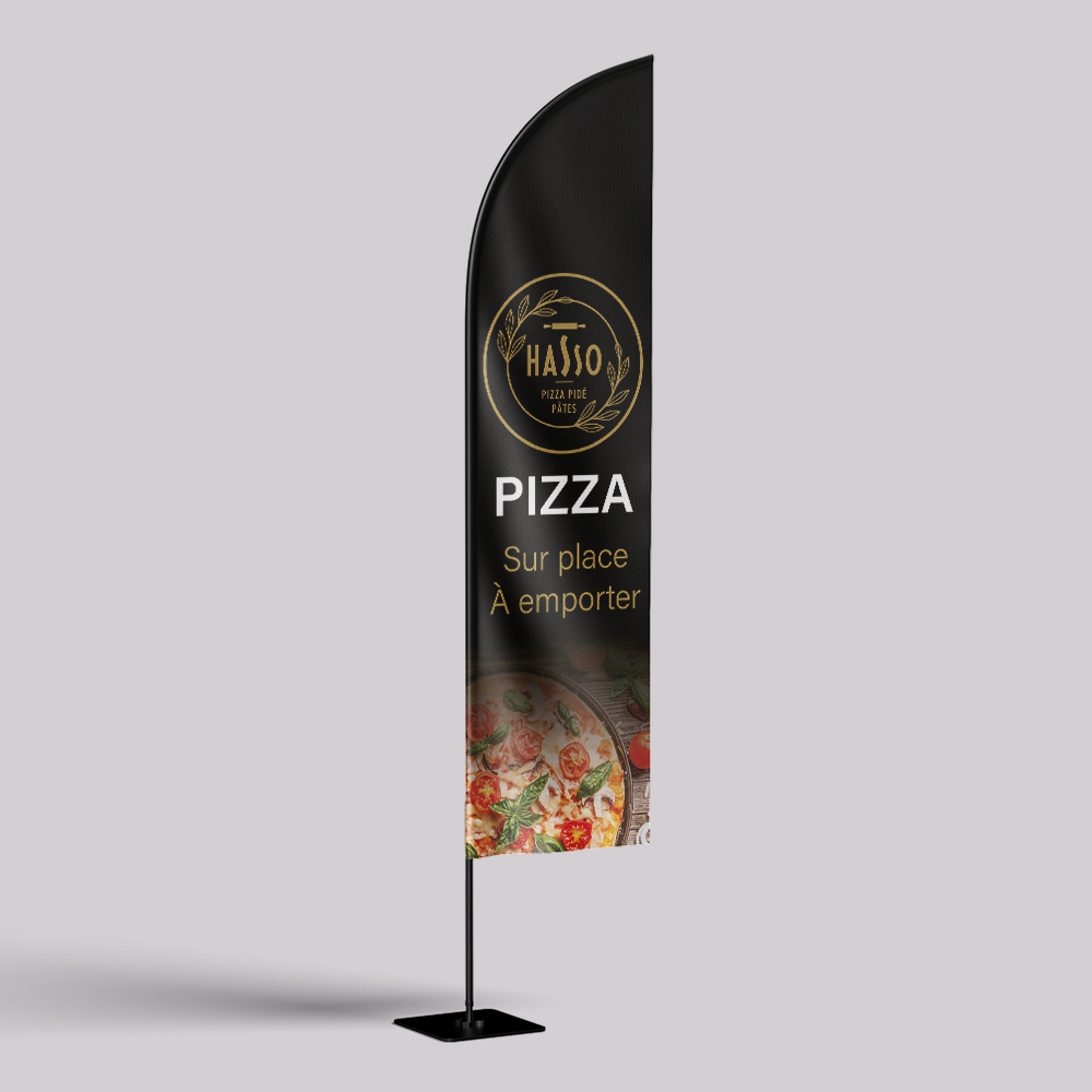 Impression drapeau pizzeria