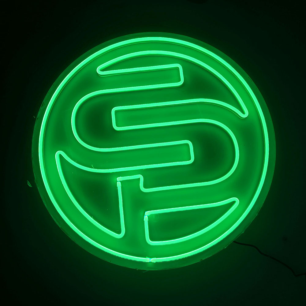 Logo neon LED vert personnalisable