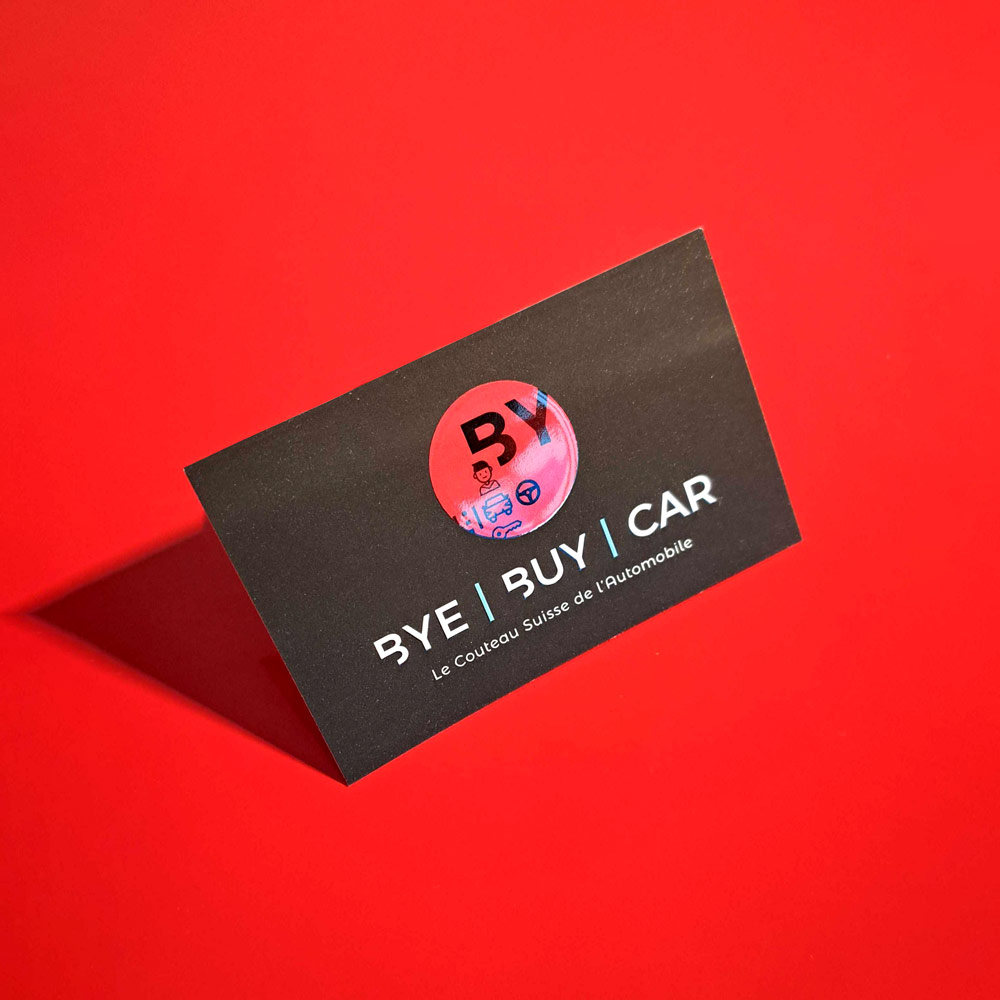 cdv-bye-buy-car Cartes de visite en vernis 3D pour Bye Buy Car à Capens 31
