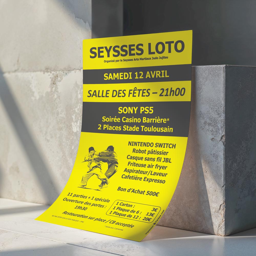 affiche-fluo-sam-judo Impression d'affiche Fluo pour loto à Seysses